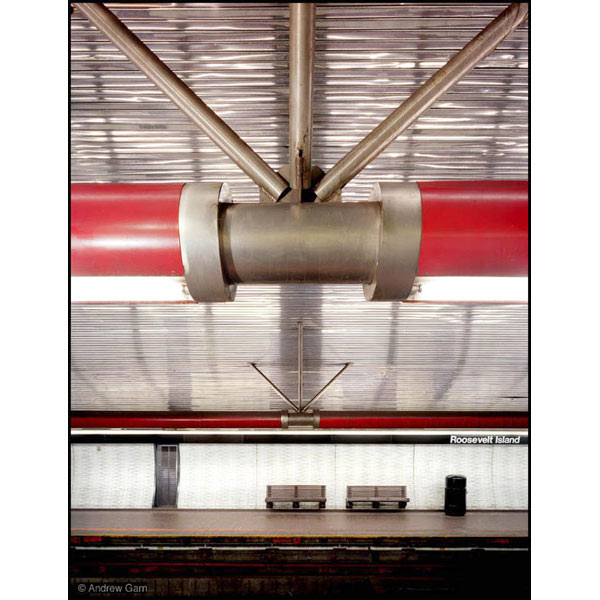 roosevelt island subway station, stainless steel