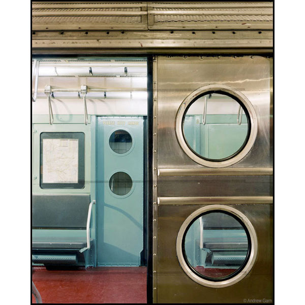R-11 subway car, round windows, stainless steel